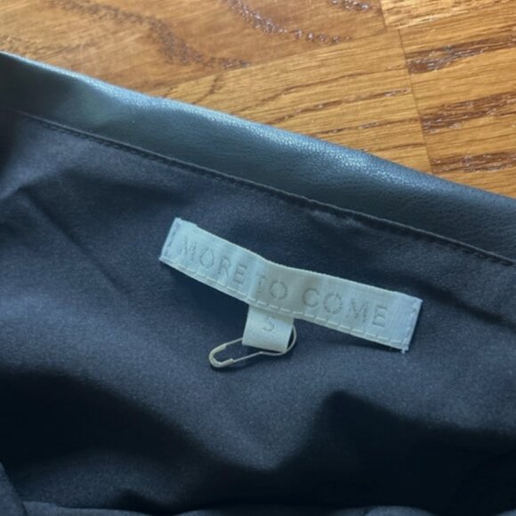 MORE TO COME Kissa One Shoulder Top Black Faux Leather Lace Side REVOLVE Tank - Picture 2 of 4